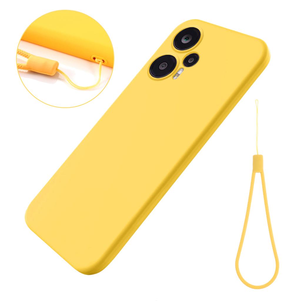 Чехол для мобильного телефона для Xiaomi Poco F5 5G/Redmi Note 12 Turbo, Мягкая подкладка + Жидкий силиконовый чехол-оболочка для смартфона с ремешком