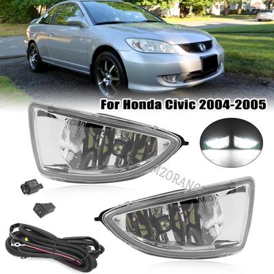 Передний бампер противотуманные фары в сборе для HONDA CIVIC ES1 ES5 ES6 ES7 ES8 2004 2005 ходовые фары автомобильные аксессуары галогенные светодиодные