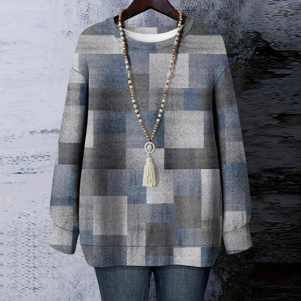 Женская футболка с цветочным принтом, круглым вырезом и длинными рукавами, свитшот