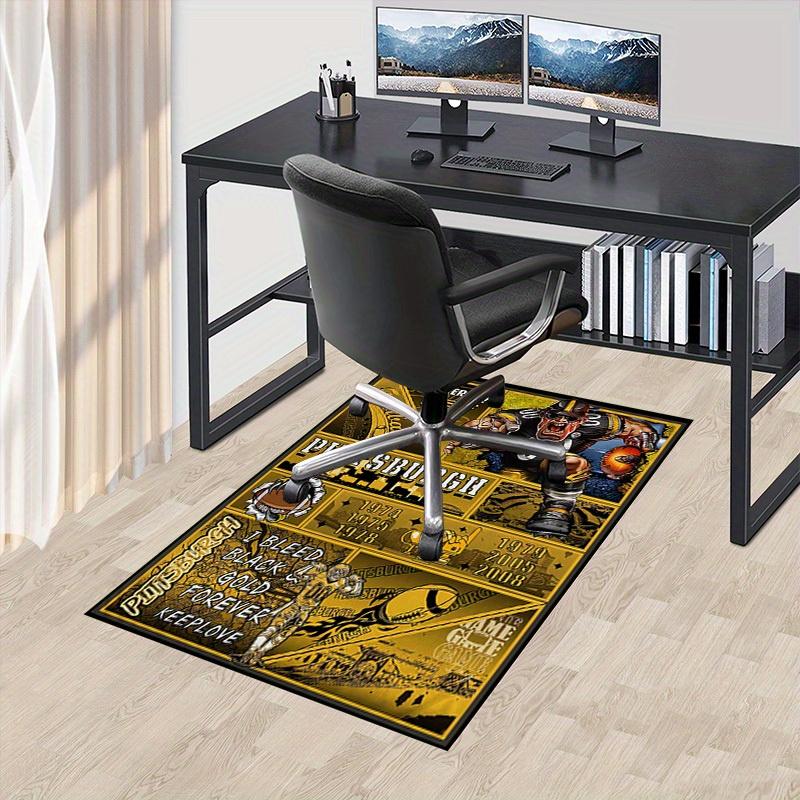 Office Carpet Pittsburgh Steelers Inspired Football Fan Gift Sofa Rug, Chair Mat for Protect