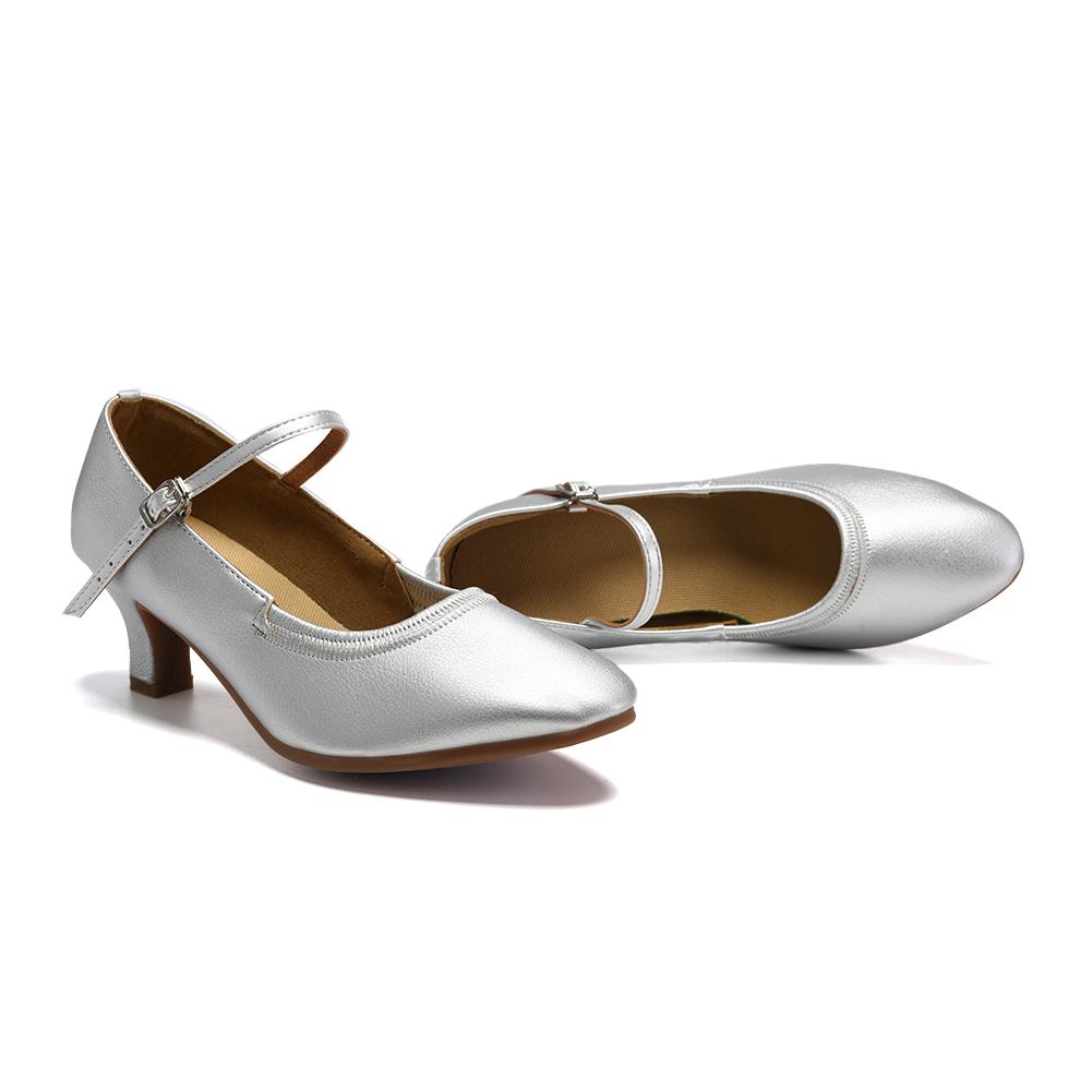 Удобные женские туфли для бальных танцев с закрытым носком для латиноамериканского танго, современные танцевальные туфли для вальса на резиновой подошве, каблук 5 см