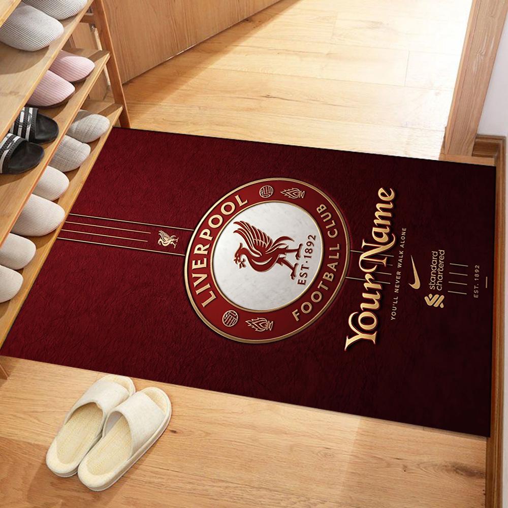 Liverpool Customized Name Carpet Suitable for Foyer Kitchen Dining Room Dormitory Anti-slip Rug Office home decor Perfect Birthday/Christmas Gift Idea