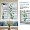 Repositionable Window Sticker Reeded Glass Privacy Film Non Adhesive Frosted Sun Blocking Cling Hanging Green Plants Decorative for Bathroom