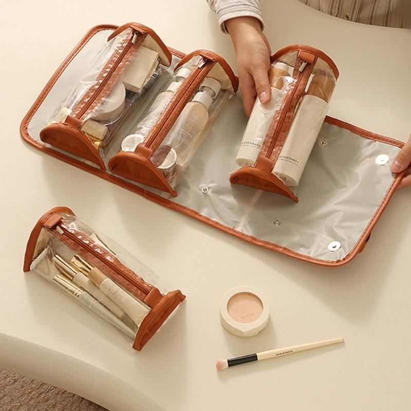 Портативные сумки-органайзеры большой емкости для косметики и туалетных принадлежностей со съемными перегородками и из ПВХ