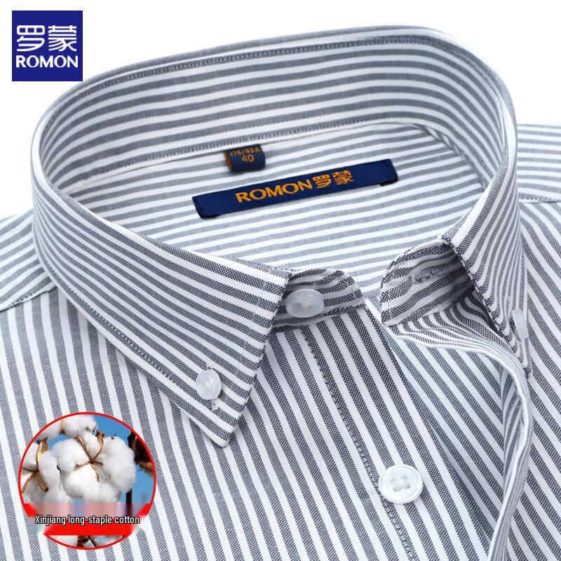 ROMON Мужская хлопковая рубашка с длинным рукавом в стиле business casual