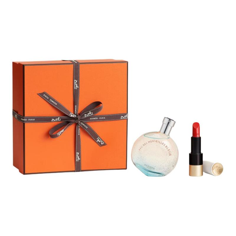Hermes Perfume Set Toilette EDT + Floral Fragrance 12098982 12098982-Two-piece set: Blue Orange Starlight Eau de Parfum 30ml + Satin Lipstick #21