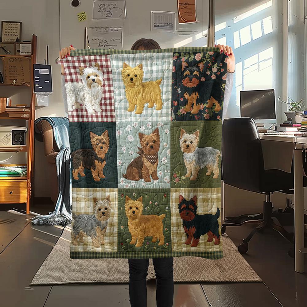 Nine grid dog cat fabric Print Flannel Blanket,High quality Comfortable for All Seasons,Home Decor,Warmth and Comfort,Perfect for Christmas Gifts