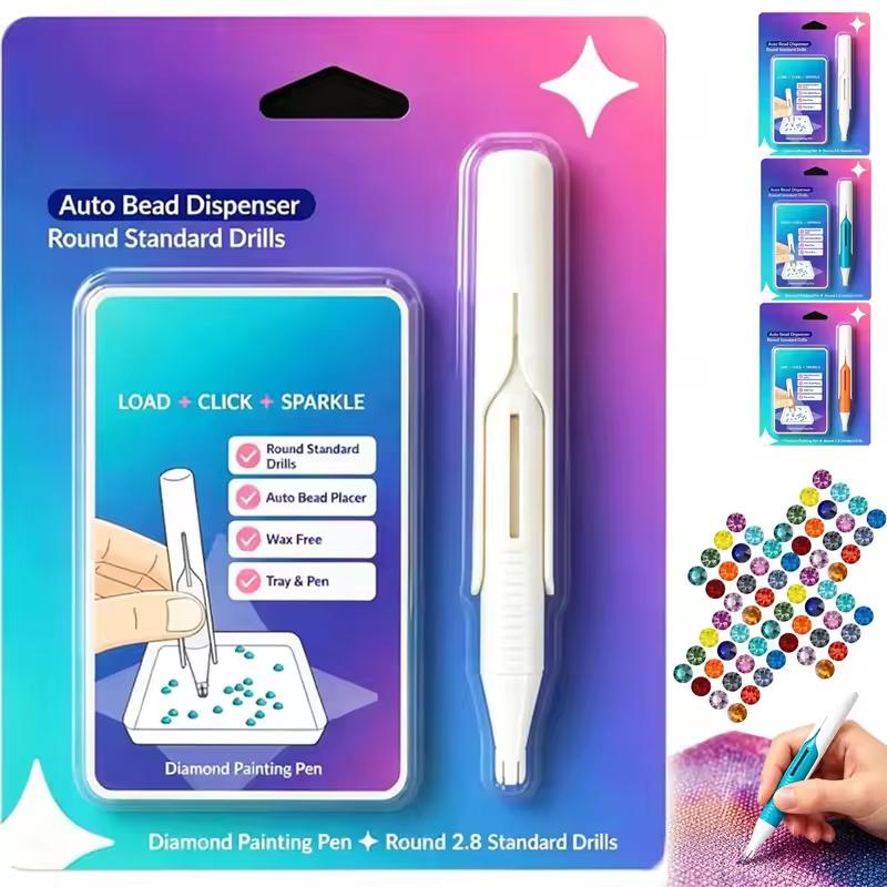 Автоматическая ручка для алмазной мозаики, диспенсер для бусин Beadblitz, диспенсер для ручки Diamond Art для круглых страз 2,8 мм, поделки своими руками для взрослых