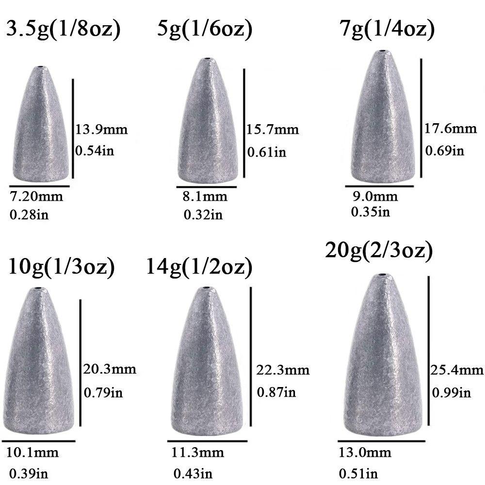 Rigs Fishing Tools Weights Sinker Fishing Lead Sinker Worm Fishing Sinker 2g 3.5g 5g 7g 10g 14g 20g