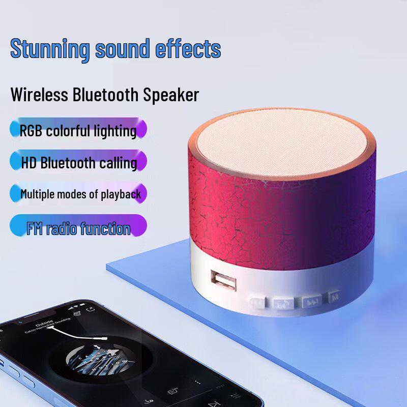 Красочный треснутый беспроводной Bluetooth-динамик с сабвуфером и долгим сроком службы батареи