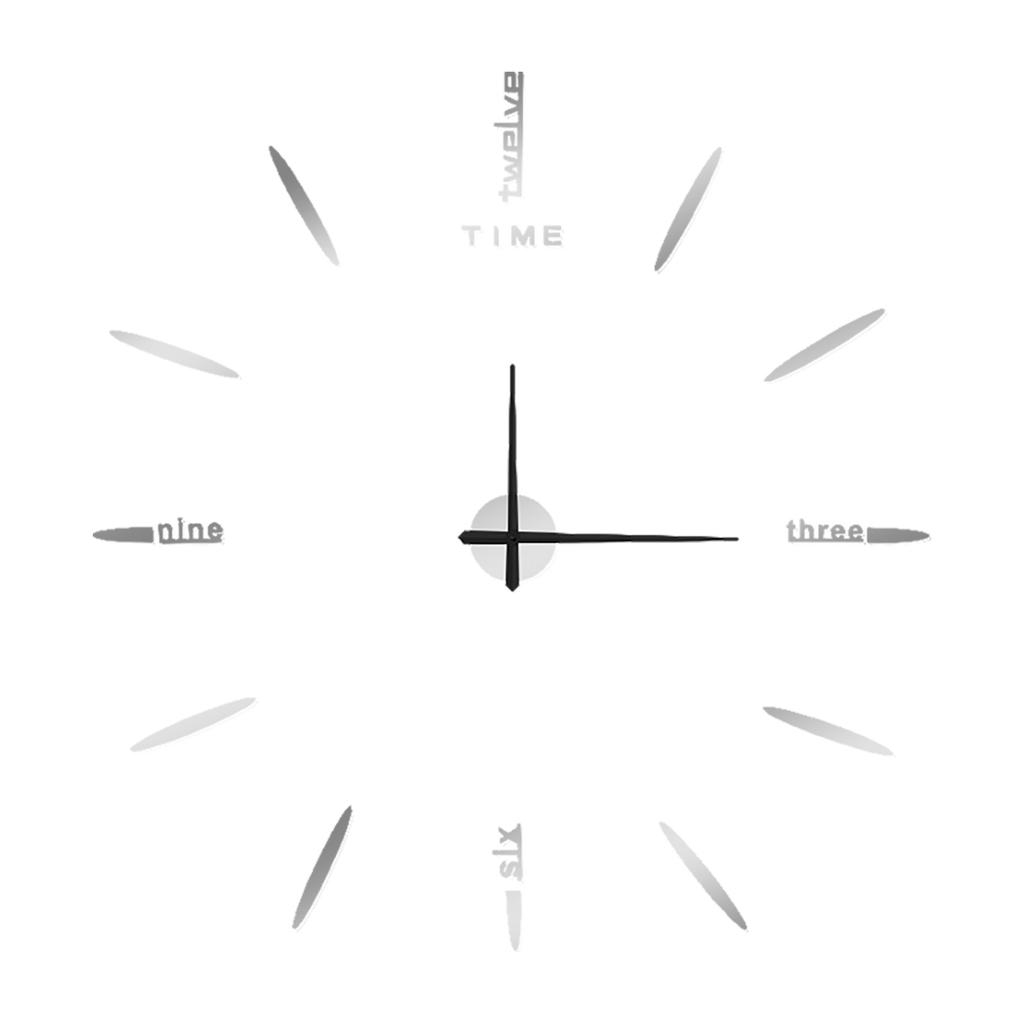 (SU)Безрамные настенные часы «сделай сам», акриловое зеркало, настенные часы, декоративная наклейка, цифровые часы, домашний комплект часов «сделай сам», 50 см