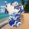 Summer new Hawaiian shirt men's digital printing short sleeve source factory one piece is versatile