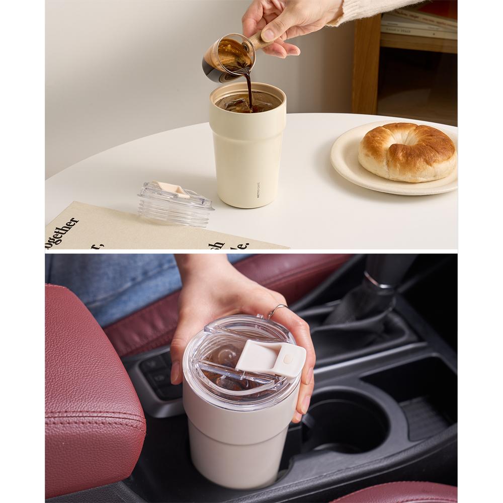 LocknLock Metro Cafe Ceramic Stainless Steel Vacuum Tumbler Coffee Mug 500ml Premium Insulated Bottle