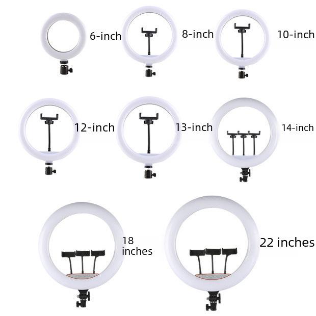 Многоразмерный кольцевой светильник для фотосъемки Beauty Ring Light (6", 8", 10", 12", 13", 14", 18", 22") - Трехцветный живой заполняющий свет