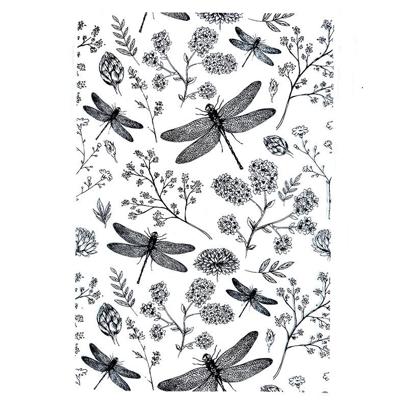 Винтажный штамп, прозрачный силиконовый штамп с цветочными фруктами и английскими словами, строительный штамп для DIY, декоративный альбом для скрапбукинга, журнал для студентов