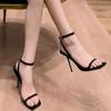 Fashion Shoes for Women Buckle Strap Solid  Peep Toe Thin Heels Super High Pump Women Square Toe Heeled Sandals