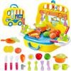 Children's Pretend Play Suitcase Role Play with Kitchen Dresser Cashier and Doctor Toys Portable Hand Carry Case