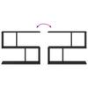Wall Shelf Black Oak 60 x 12 x 50.5 cm Engineered Wood