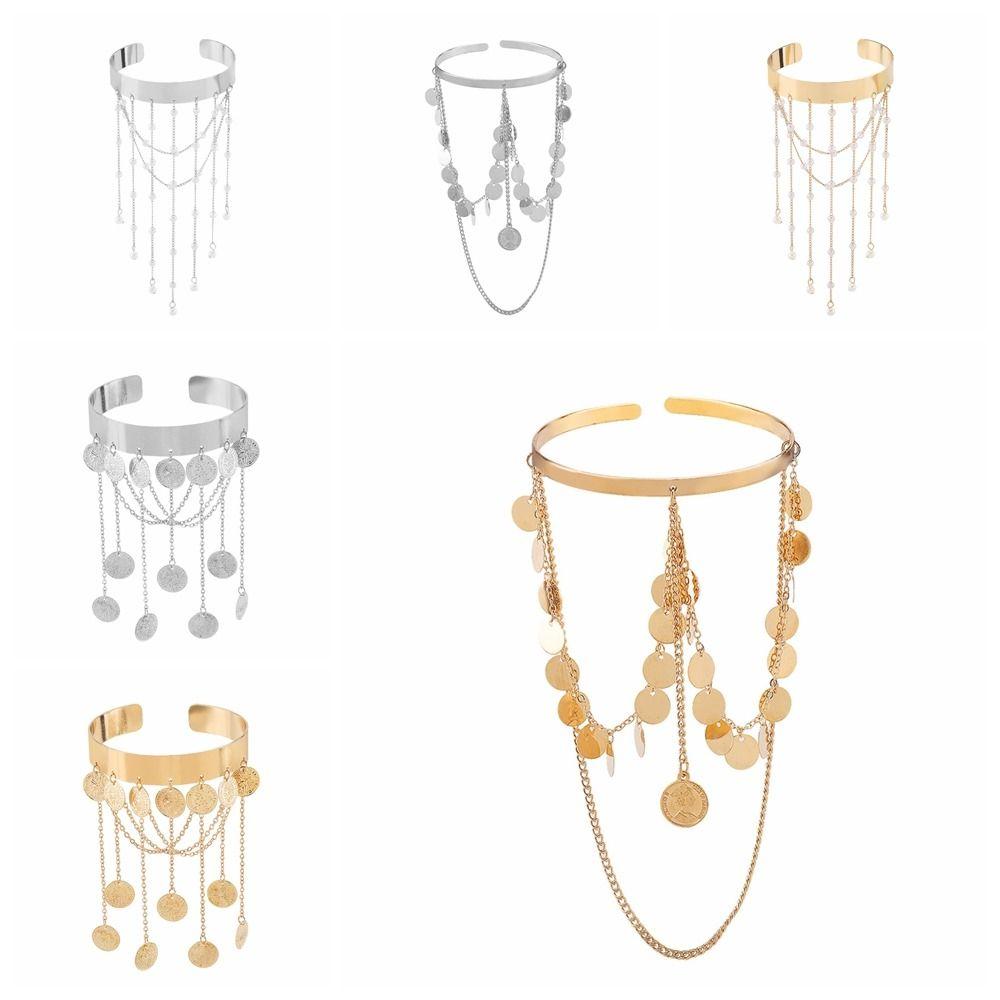 Жемчужные браслеты на предплечье Изысканный открытый браслет-манжета Нарукавник Нарукавная повязка Кисточка Цепочка на руку Вечеринка