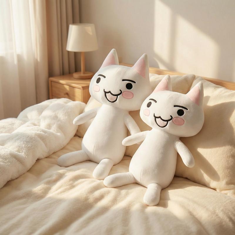 80 см 110 см Большая белая плюшевая игрушка кошка Аниме мягкая игрушка котенок Подушка Подарок на день рождения