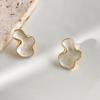 Chic Abstract Cloud White Stud Earrings for Women Trendy Casual Accessory