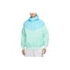 Nike Spliced Hooded Drawstring Zip Jacket With Logo Print Men Outerwear Foam-Mint-Green DA0002-379