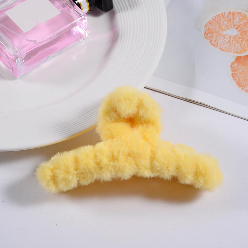 Зимние заколки для волос кролика с когтями. Удобные большие заколки для волос. Красивые однотонные заколки из кроличьей шерсти. Модные головные уборы.