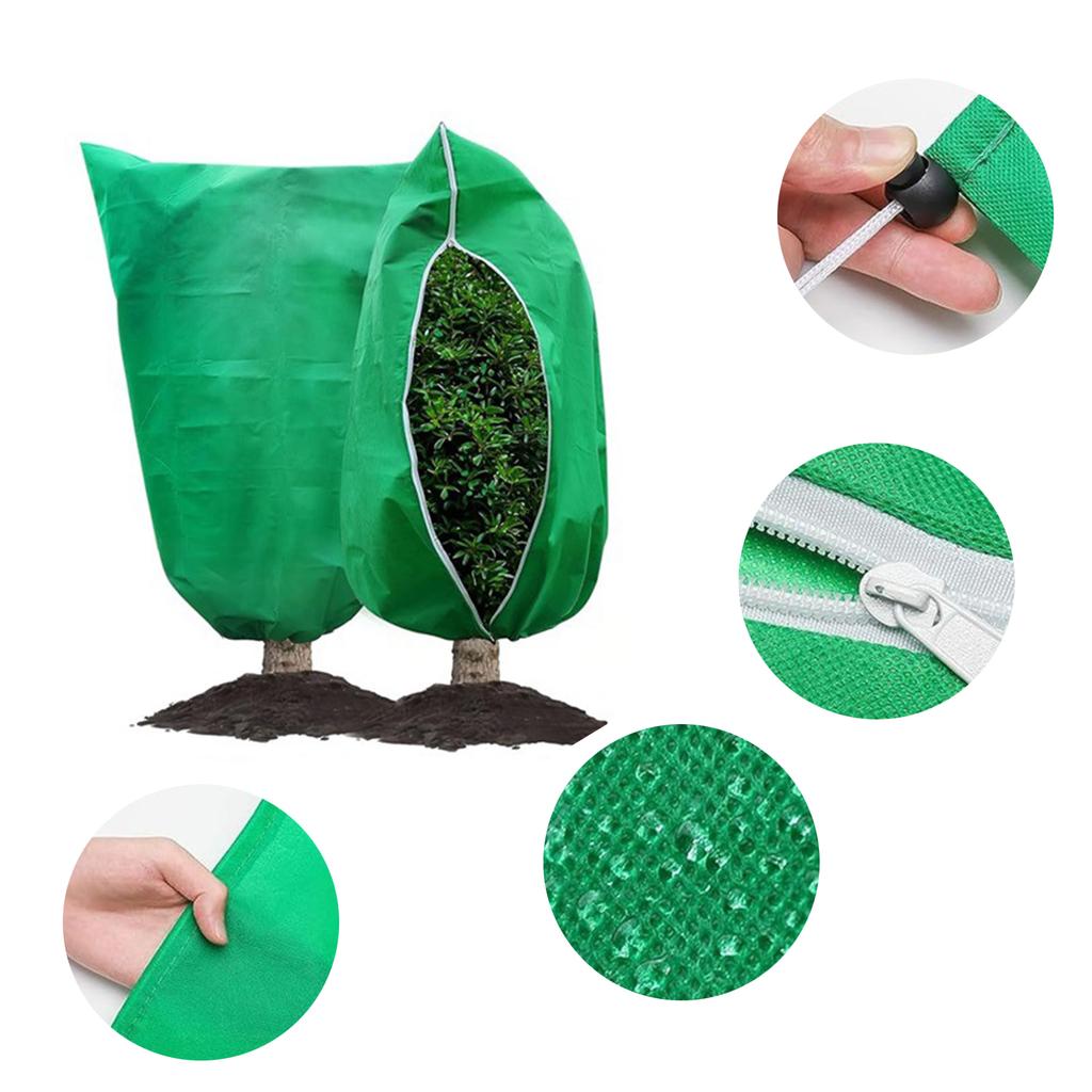 2 Pack Frost Plant Covers with Zipper Drawstring Tree Covers for Winter Frost/Sun Pest Protection