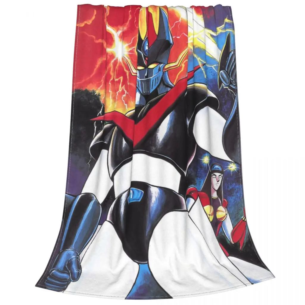 Actarus Mazinger Z Blankets Fleece Decoration UFO Robot Grendizer Goldorak Portable Throw Blankets for Bed Outdoor Bedspreads