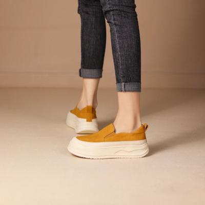 Женские мокасины Slip on, женская обувь на вулканизированной платформе с шитьем, женская модная повседневная обувь из искусственной кожи, женская удобная обувь 2024 г.