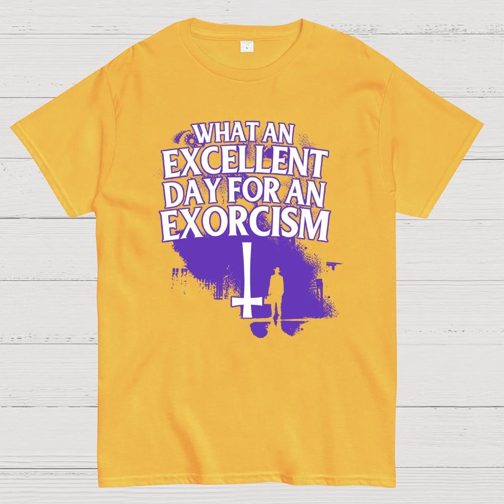 What An Excellent Day For An Excorcism Halloween Cotton Summer Casual Cool Loose T-Shirt