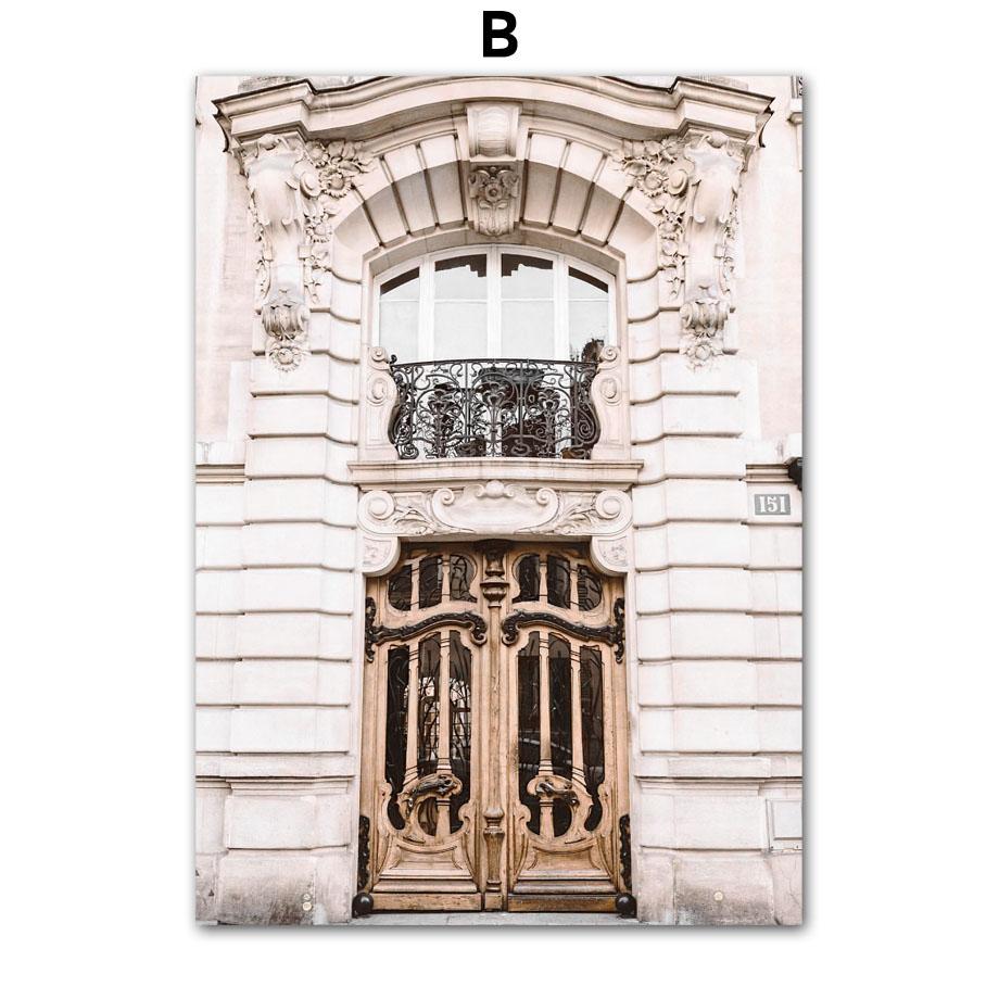 Настенное искусство бежевого Парижа, винтажное здание, цветок шампанского, модная девушка, декор для гостиной, холст, живопись, постеры и принты, изображение