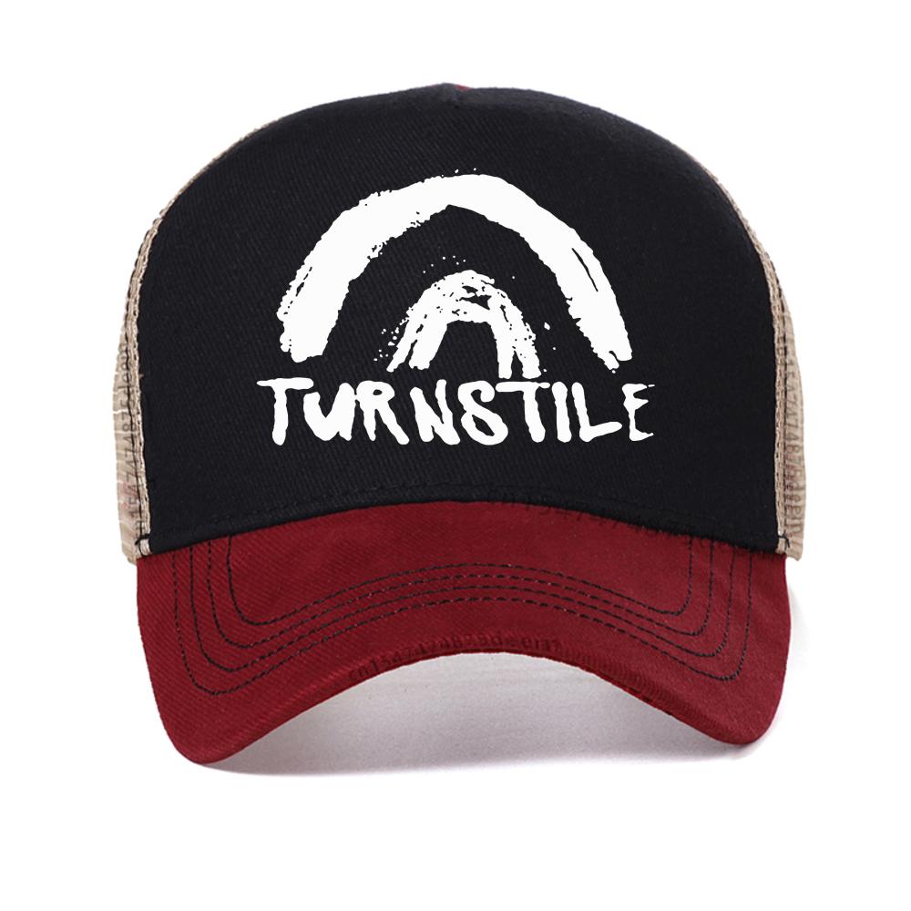 Кепка с принтом DOUBLE RAINBOW Turnstile крутая бейсболка Кепки группы Turnstile Унисекс Графический Рок Повседневная шляпа мода Дышащие шляпы от солнца