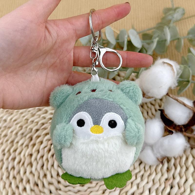Cute Penguin Plush Key Ring Tourist Hat Penguin Keychain For Girls Gifts Creative School Bag Keychain