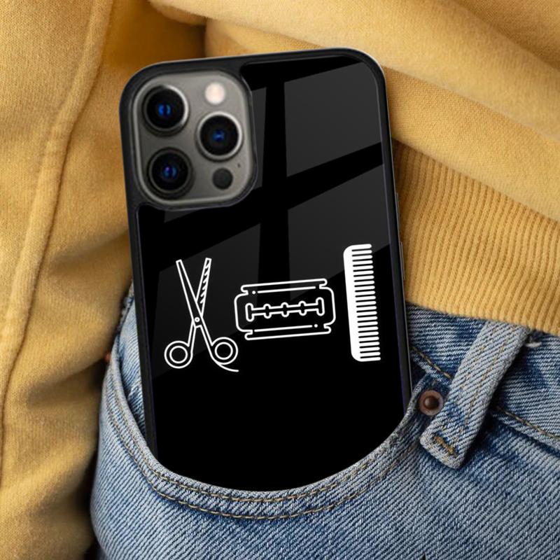 Ножницы для парикмахера и барбера Мягкий чехол для телефона для iPhone 17 Air 16e Pro max 15 Pro 13 14 Plus 11 12 MagSafe Магнитный Coque