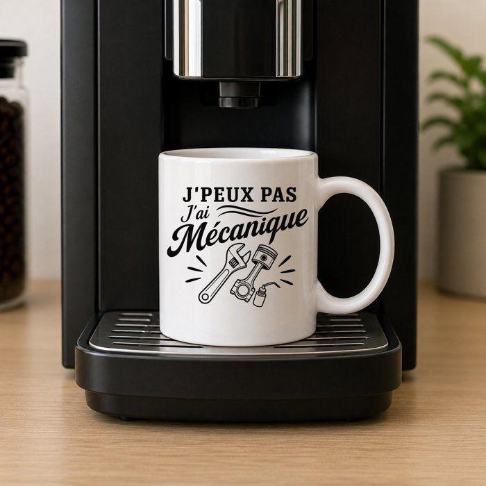 Mug - PLANETEE - J’peux pas j’ai Mécanique - Céramique 330 ml - Impression sublimation résistante - Passe au lave-vaisselle