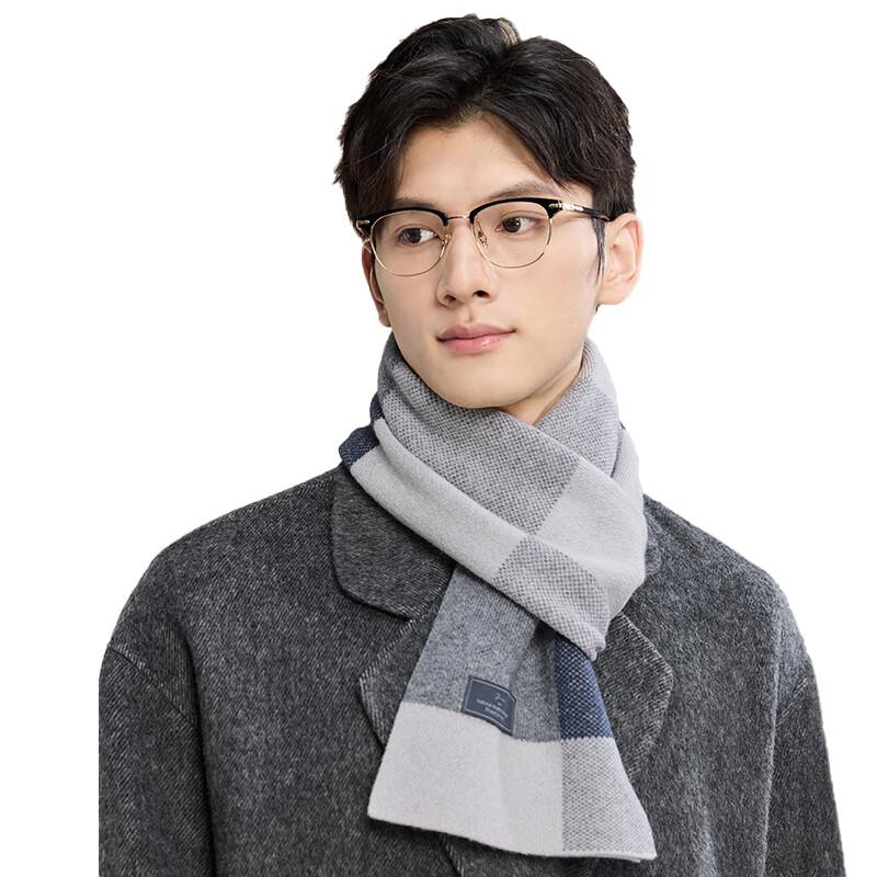 JIUMU Men's Pure Wool Winter Scarf