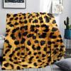1 шт. Фланелевое одеяло с принтом леопарда, Высококачественное, Удобное для всех сезонов, Декор для дома, Тепло и уют, Идеально для рождественских подарков