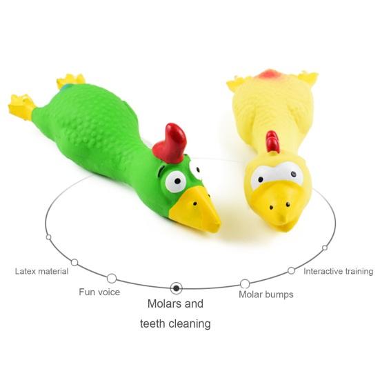 Латексная игрушка-курица для собак со звуком, избавляющая от скуки, игрушка для чистки зубов, молярная игрушка, устойчивая к укусам, забавная пищащая игрушка-курица для собак, жевательная игрушка