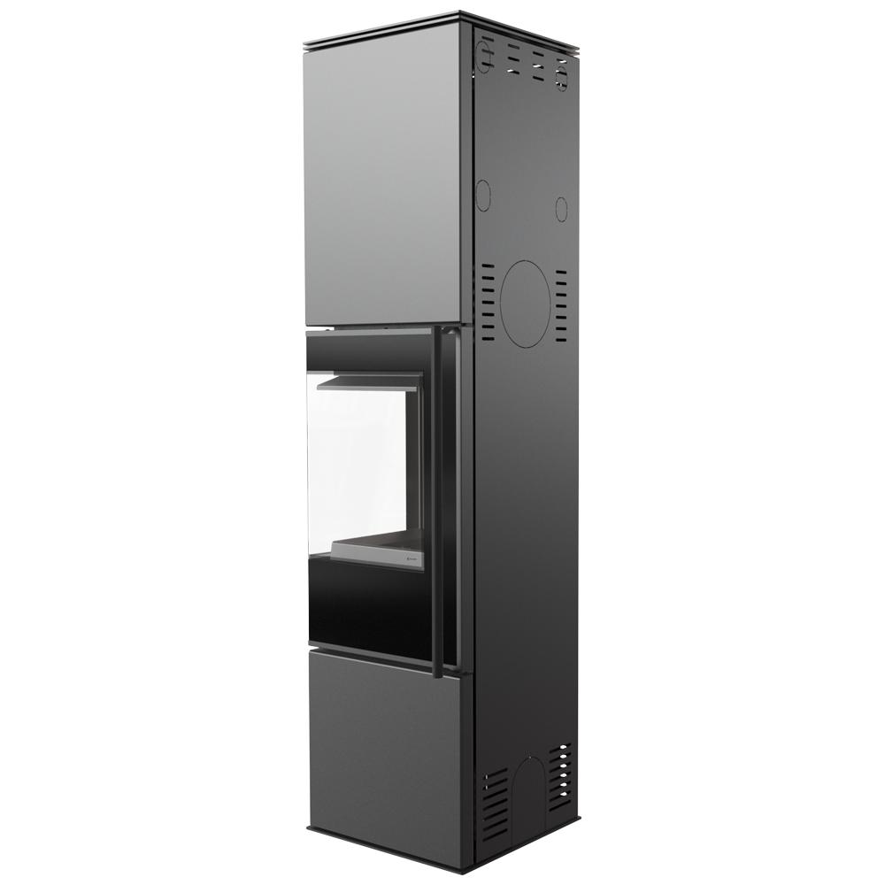 Дровяная стальная печь KRATKI REN/L левая Ø 150 7 кВт черная термотек самозакрывающаяся дверца