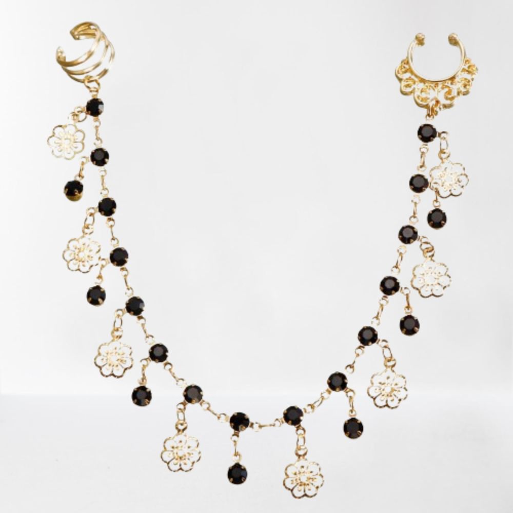 Punk Earring with Nose Ring Body Jewelry Metal Nose Clip Long Chain Tassel Nose Clip  Gift