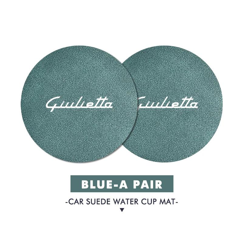Car Stickers For Alfa Romeo For Alfa Romeo 2PCS Car Logo Anti-Slip Water Cup Pad Drink Holder Mat Interior Accessories Giulietta