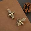 Solid Brass Insect Honeybee Figurines Miniatures Tea Desktop Beetle Home Collection Decorations X1G6