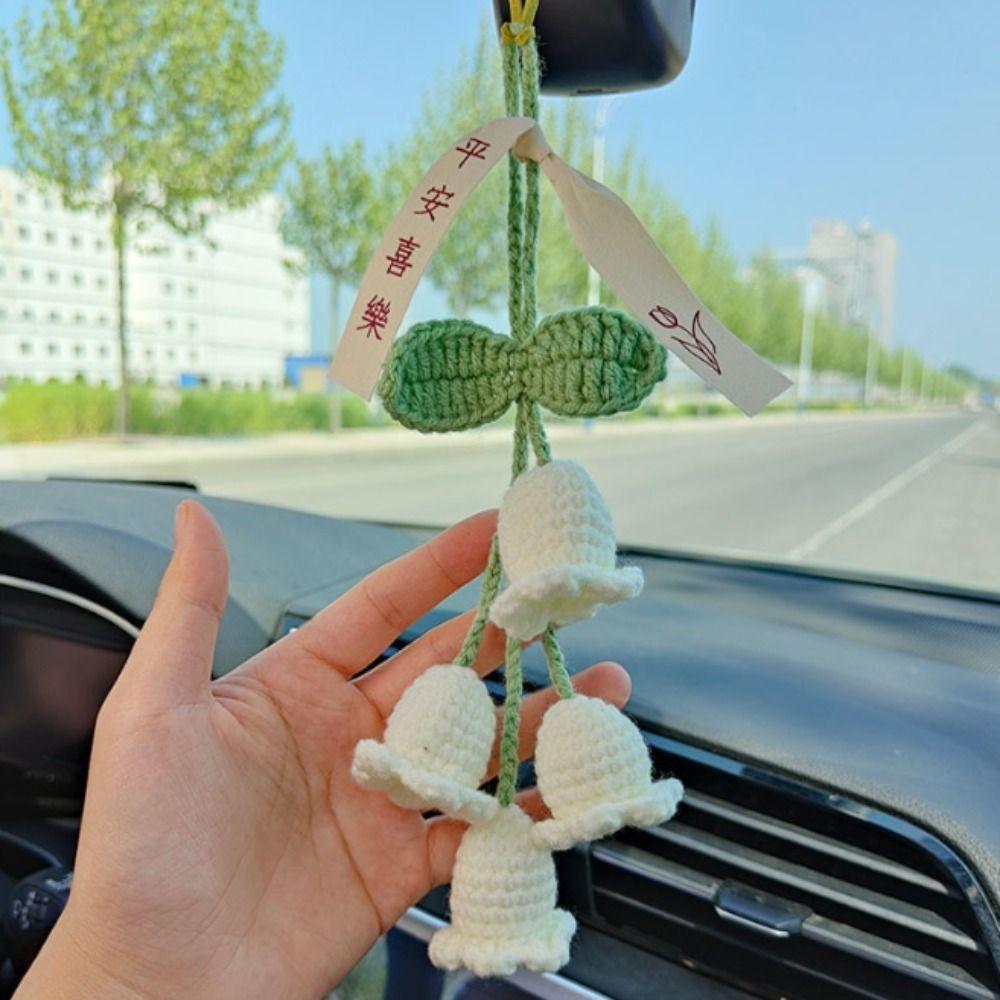 Розовый милый декор автомобиля Фиолетовый автомобильный подвесной орнамент Автомобильные украшения для зеркал заднего вида