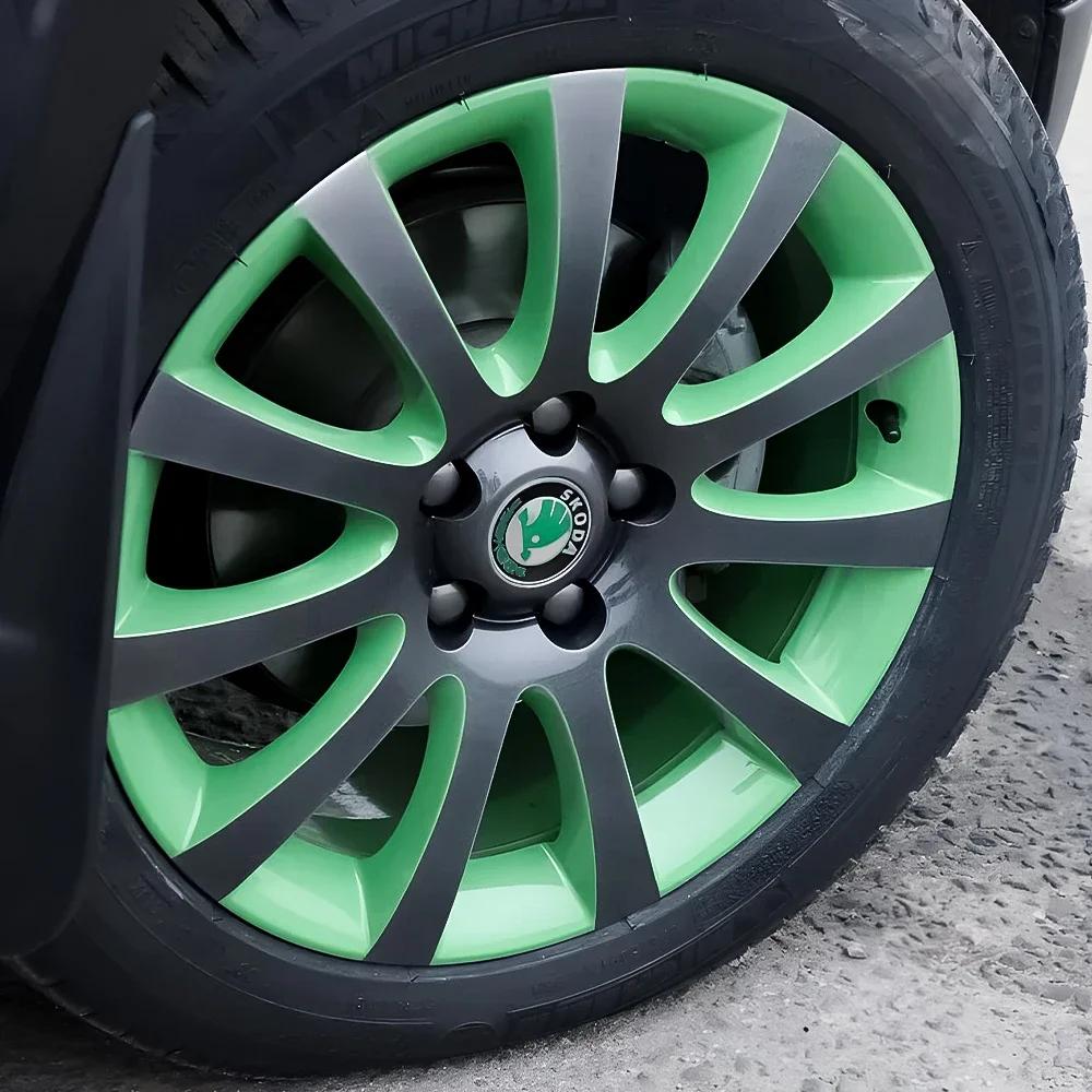 Car Sticker Skoda 2026 Hot 4pc 55mm 65mm Car Original Wheel Center Cover Hub Cap Emblem Replacement For Skoda Octavia Fabia Rapi