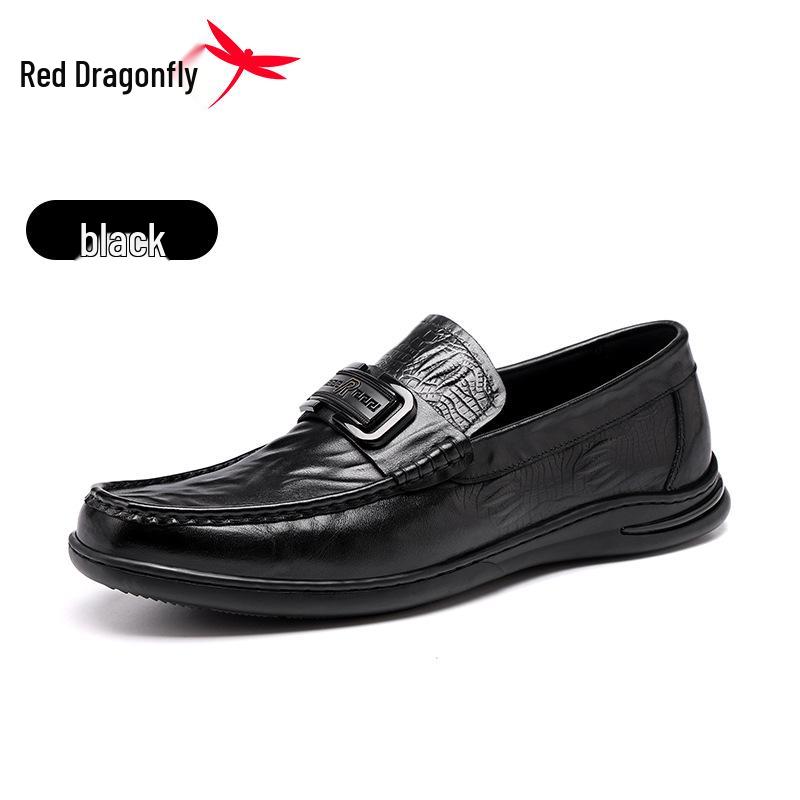 Мужские летние кожаные мокасины Red Dragonfly для вождения