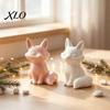 Modern Living Room Art Ceramic Animal Figurine, Minimalist Swan Fox Statue for Luxury Home Accessories Wedding Cake Topper, Room, Office, Desk, Shelf