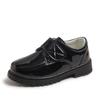 Boy Leather Shoe Versatile Children Causal Black Uniform Shoes Fashion Glossy Kids Formal School Flat Shoes Breathable Non-slip