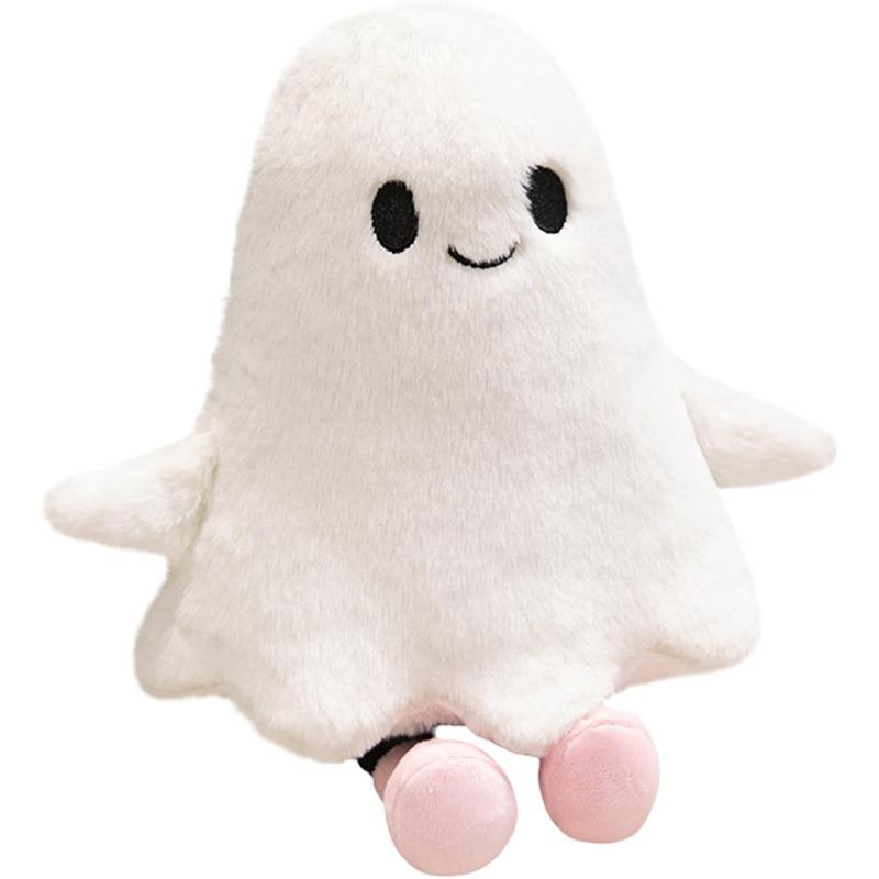 Ghost Plush Cute Soft Halloween Plush Smile Ghost Stuffed Animal with Hand and Leg Throw Pillow for Kids Adults, Stuffed Animal