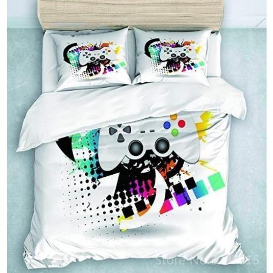 Fashion Black Family Game Gamepad 3d Bedding Set Adult Kids Gifts Pillowcase Duvet Cover Sets Bedroom Decor King Bed Linen Sets